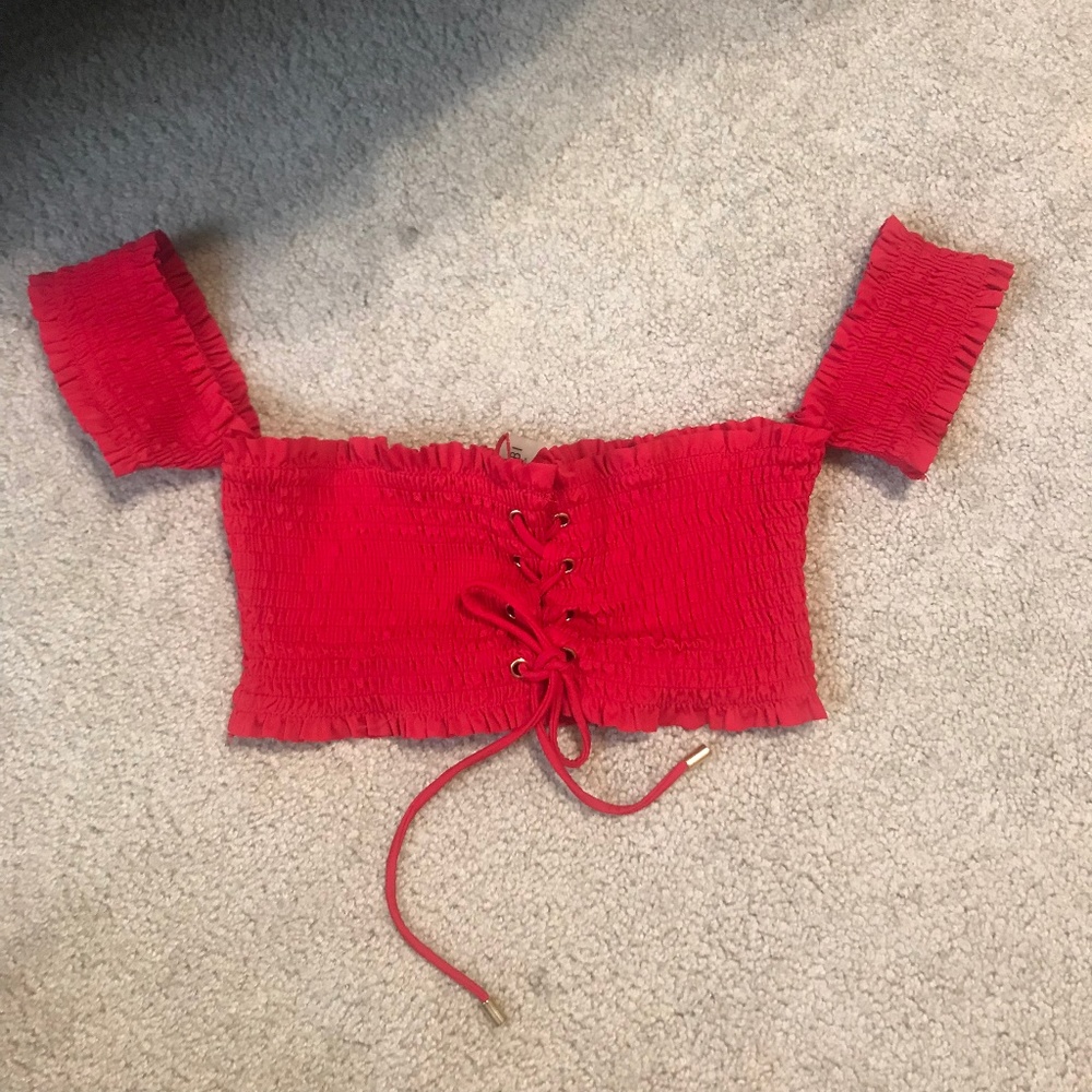 tobi red swimsuit top